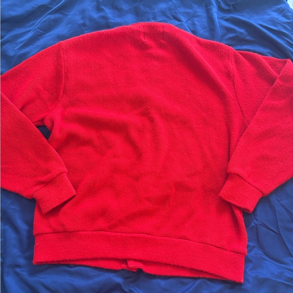 Vtg 60s 70s Sweater TURTLE Logo Red Mid Century Cardigan Challenger MENS M - Picture 8 of 8